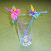 RTD-1722 - Luau Hibiscus Flower Plastic Straw