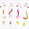 RTD-1991 - Ice Cream Party Dangling Swirls