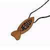 RTD-2411 - Jesus Wood Fish Symbol Ichthys Christian Necklace